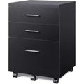 DEXYLLO 3 Drawer File Cabinet for Home Office, Wood Under Desk Filing Cabinet, Rolling Printer Stand with Wheels