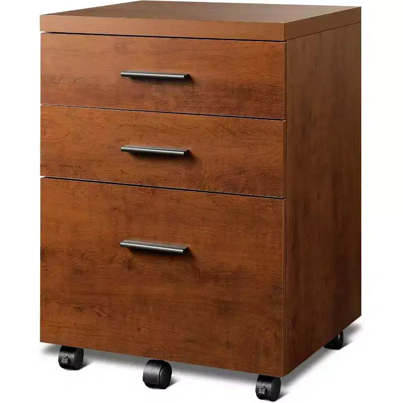 Cassettiera Classificatore a 3 Cassetti con Ruote e Piano in Legno – Contenitore Sotto Scrivania con Ruote