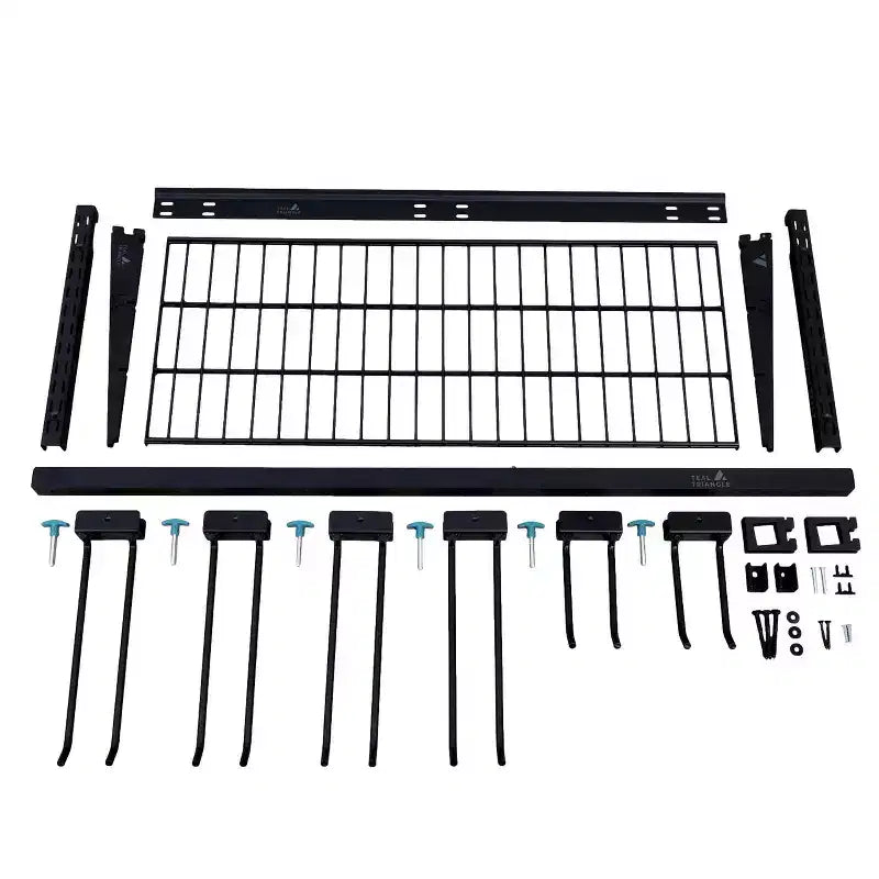 Sistema di stoccaggio attrezzi da parete regolabile con ripiano – Portata 136 kg