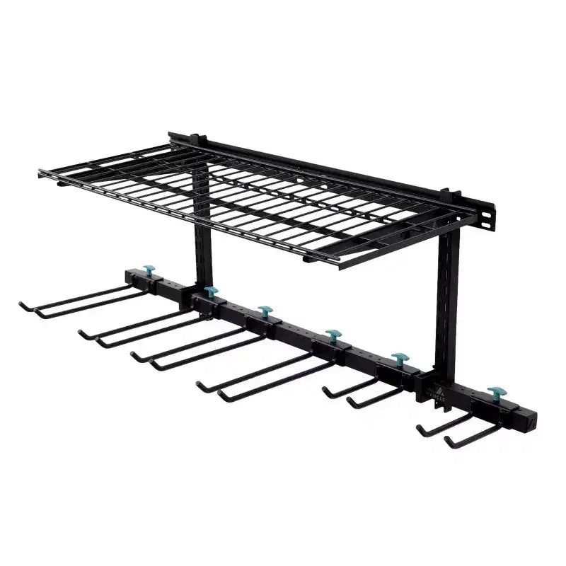 Sistema di stoccaggio attrezzi da parete regolabile con ripiano – Portata 136 kg