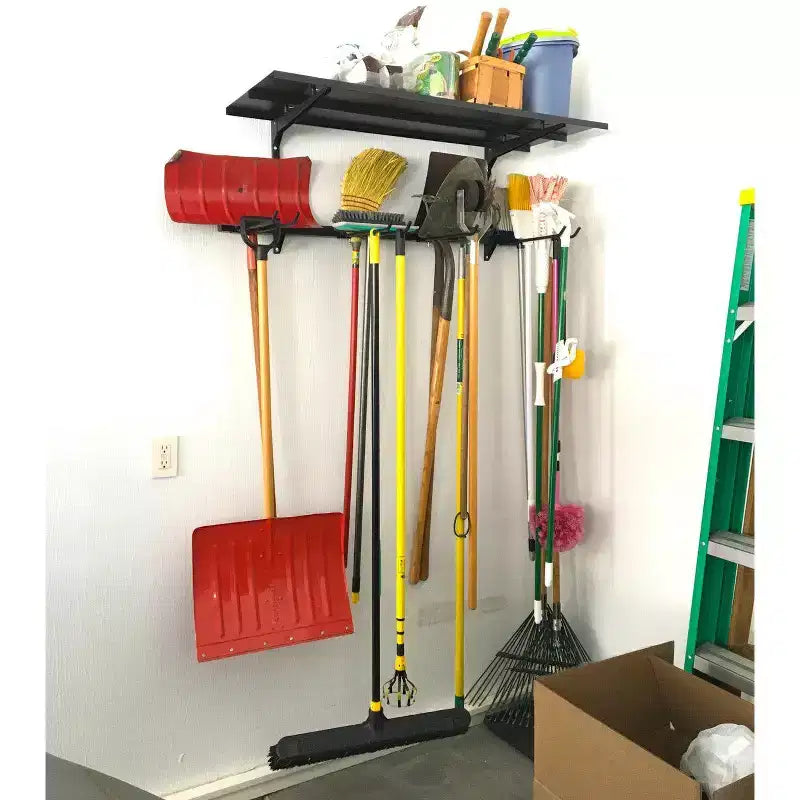 Sistema di stoccaggio attrezzi da parete regolabile con ripiano – Portata 136 kg