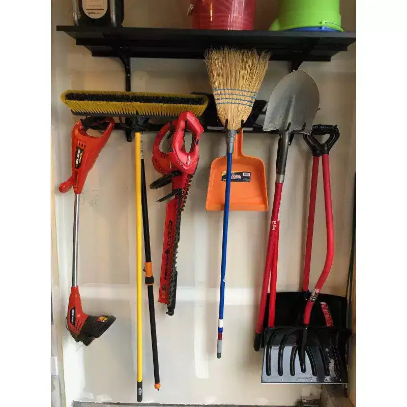 Sistema di stoccaggio attrezzi da parete regolabile con ripiano – Portata 136 kg