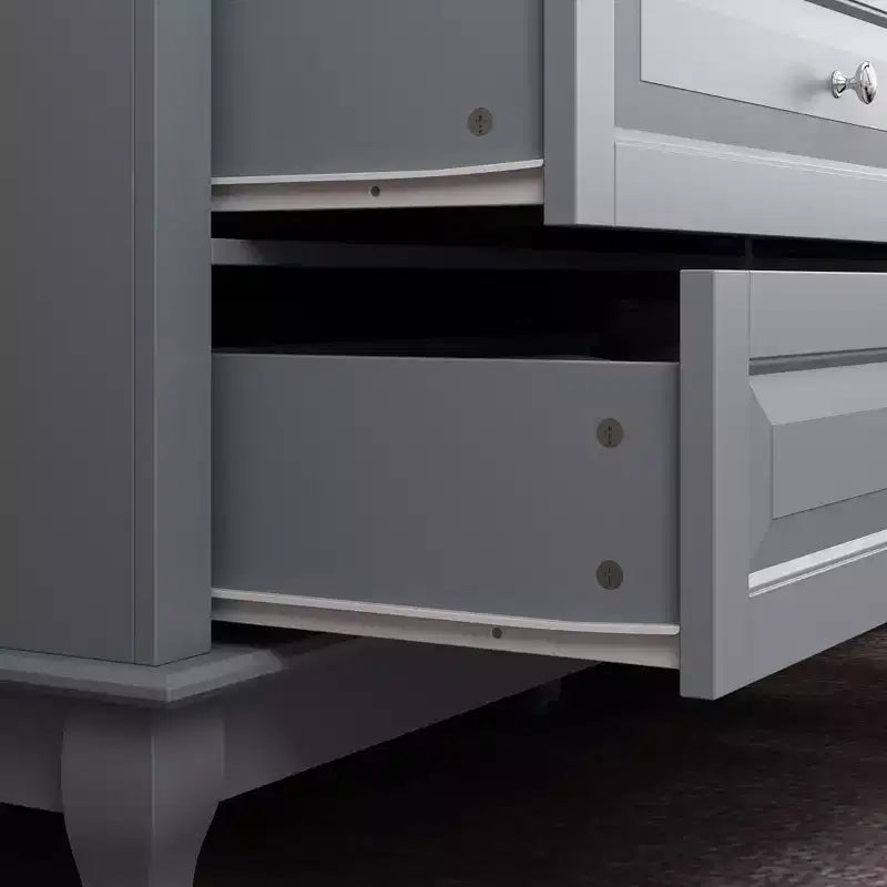 Cassettiera orizzontale a 9 cassetti con design anticato e maniglie a bottone in metallo