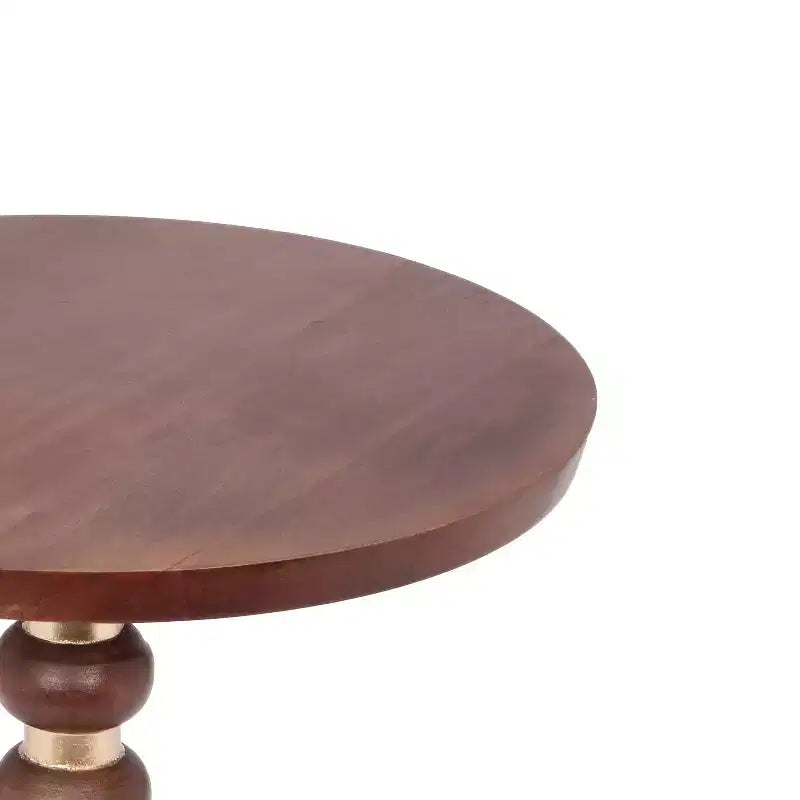 Tavolino rotondo in legno di mango