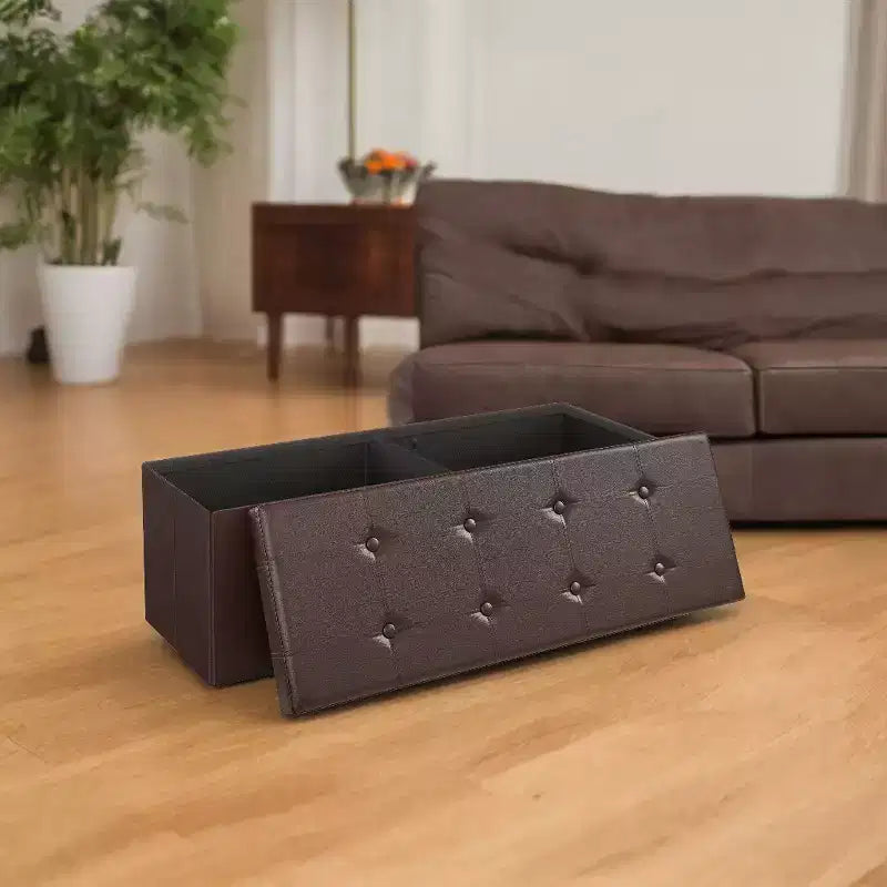 Panca Contenitore Pieghevole da 109 cm con Coperchio
