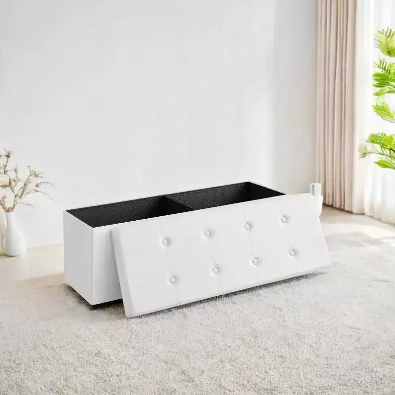 Panca Contenitore Pieghevole da 109 cm con Coperchio