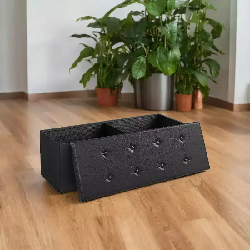 Panca Contenitore Pieghevole da 109 cm con Coperchio