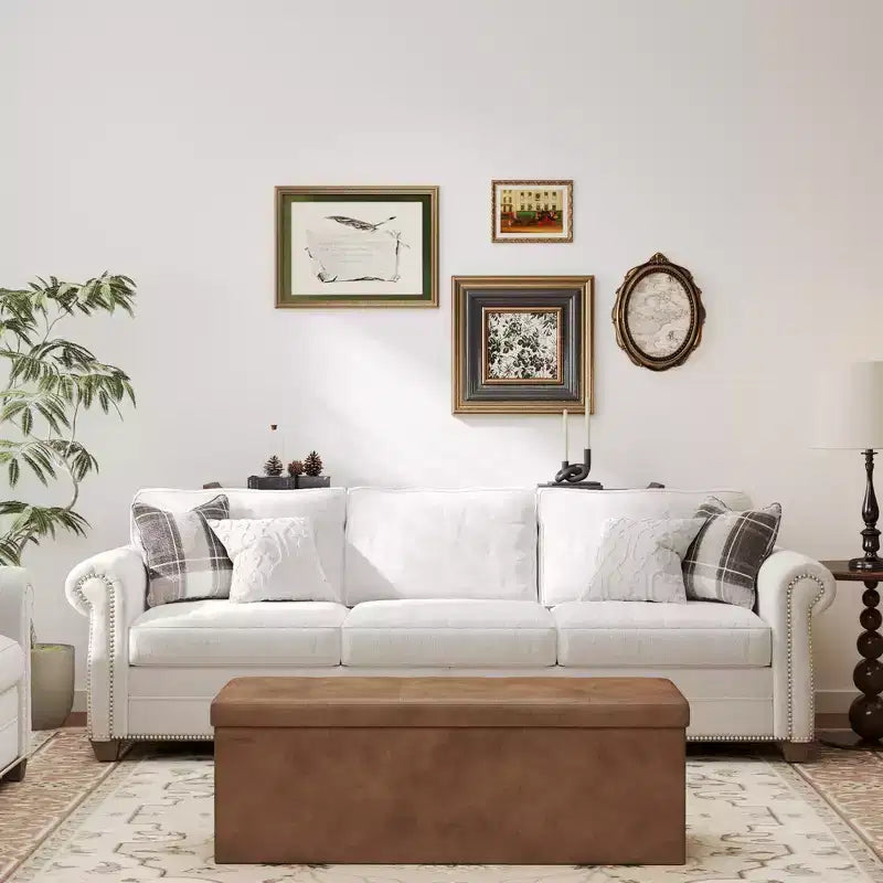 Panca Contenitore Pieghevole da 109 cm con Coperchio