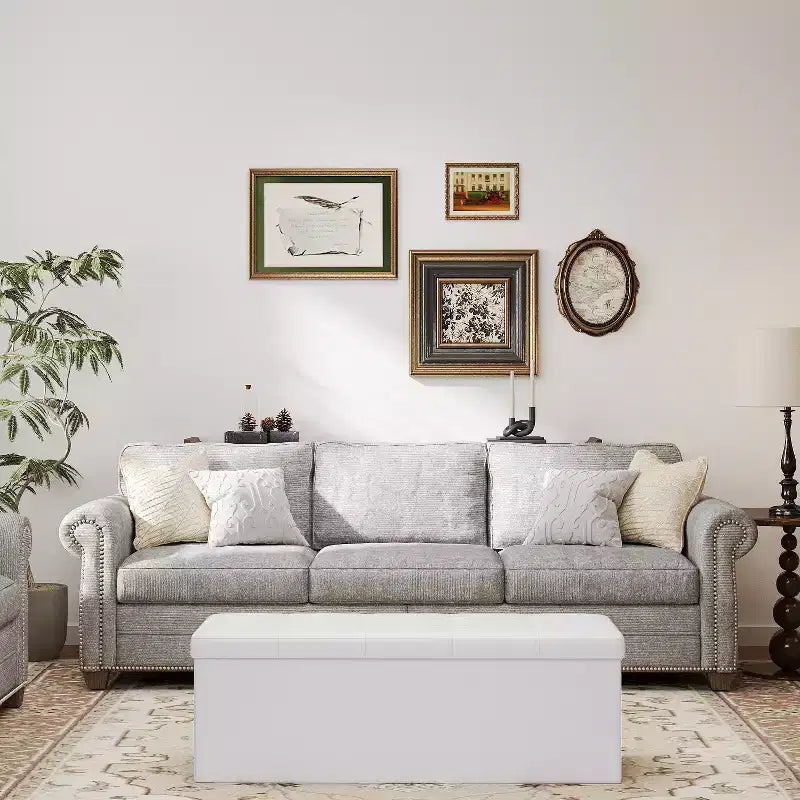 Panca Contenitore Pieghevole da 109 cm con Coperchio