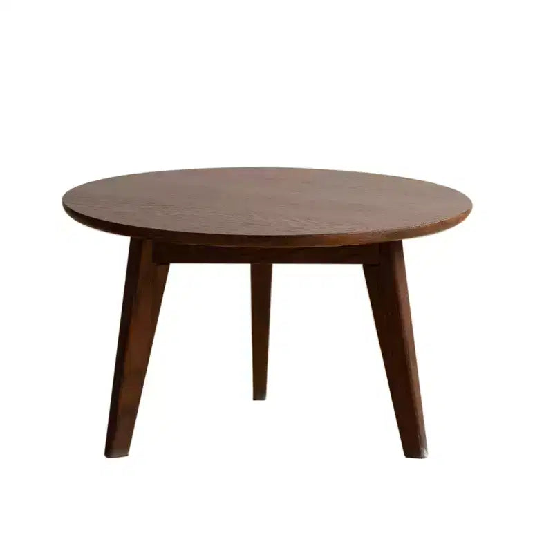 GDFStudio Quincy Solid Oak Wood 23.62 Round Coffee Table