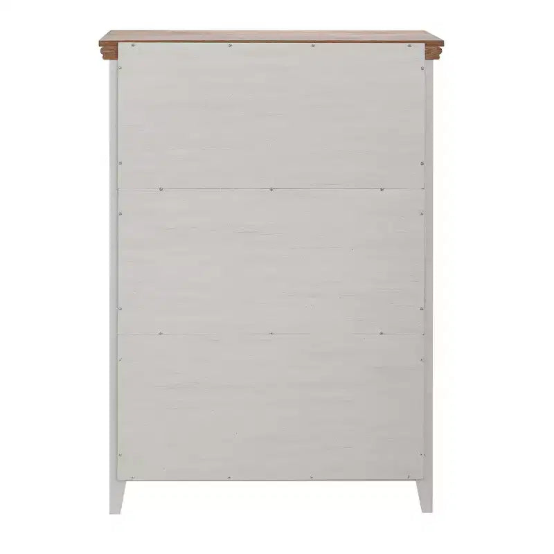 Cassettiera accentata beige a 5 cassetti, altezza 44.3 pollici