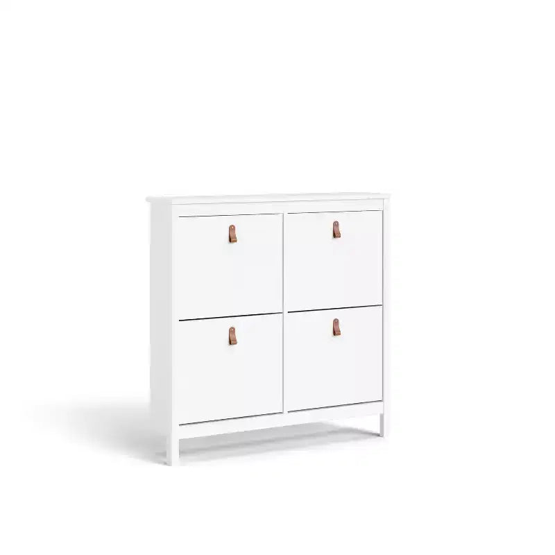Scarpiere a 4 cassetti autoportanti con cassetti inclinabili, bianche