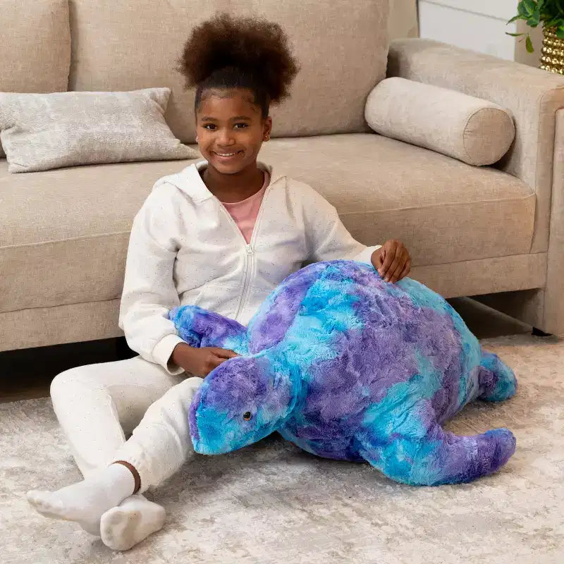 Shelly la Tartaruga, Grande Peluche Animale Marino Sacchetto di Fagioli e Pouf per Bambini