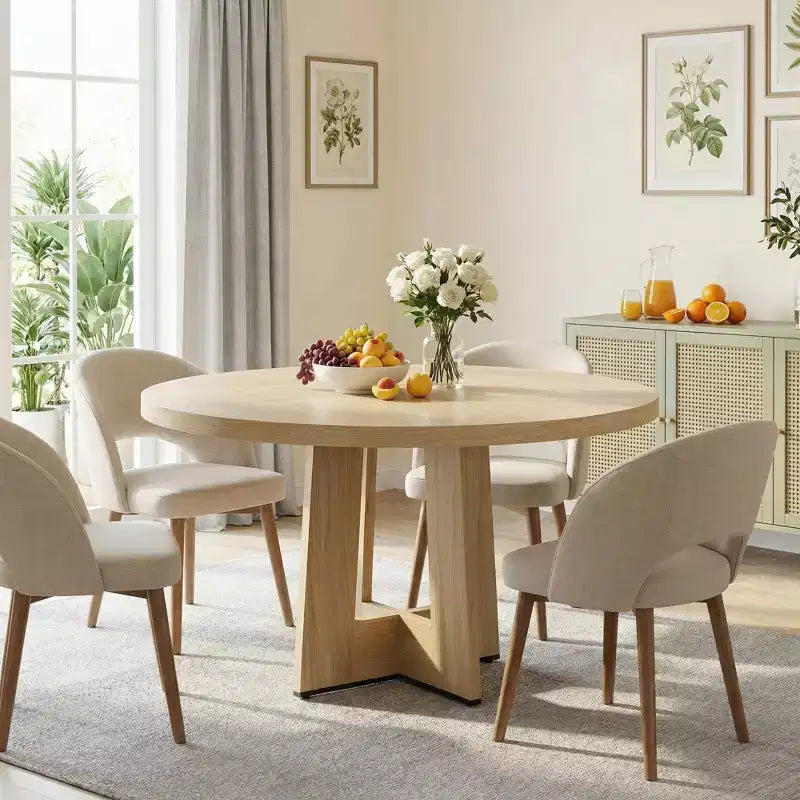 Tavolo da pranzo rotondo da 47 pollici per 4-6 persone