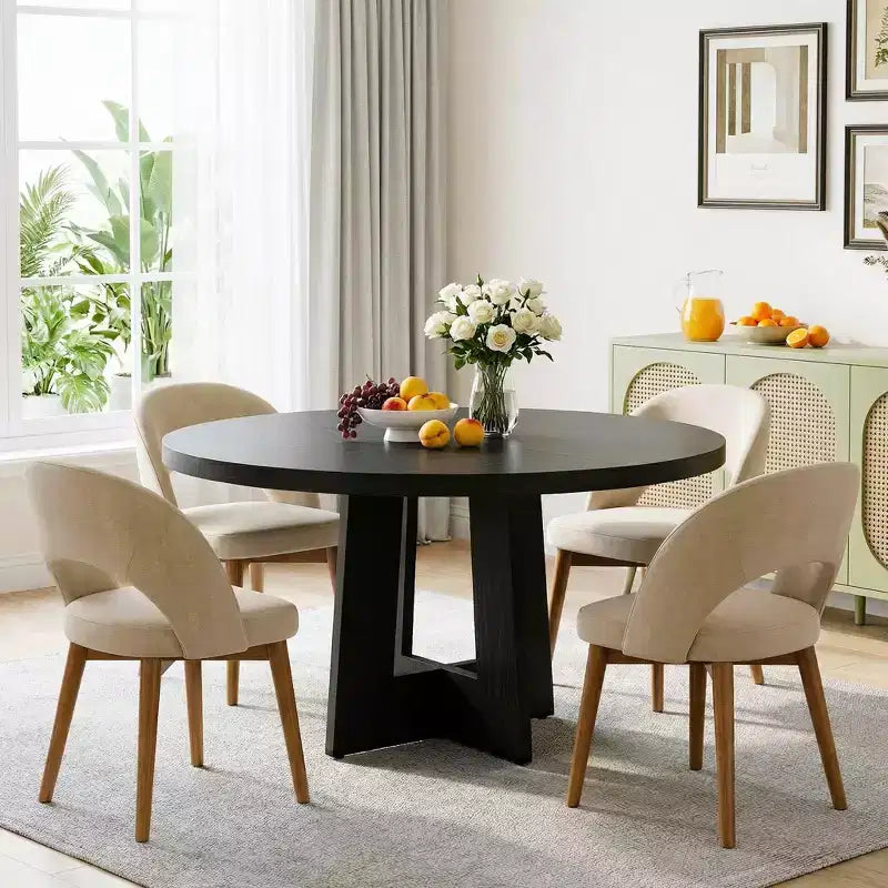 Tavolo da pranzo rotondo da 47 pollici per 4-6 persone