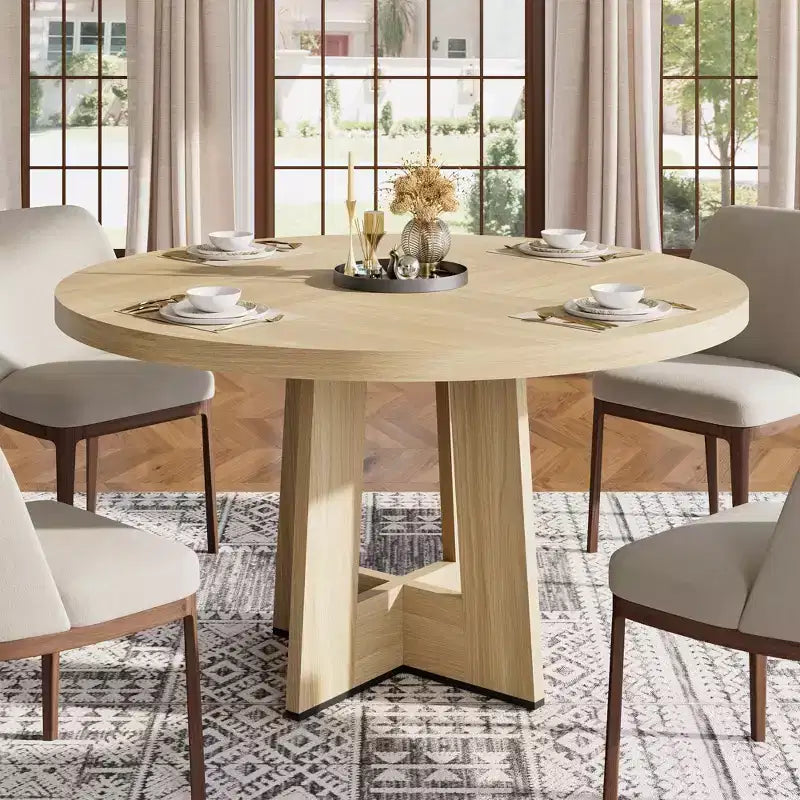 Tavolo da pranzo rotondo da 47 pollici per 4-6 persone