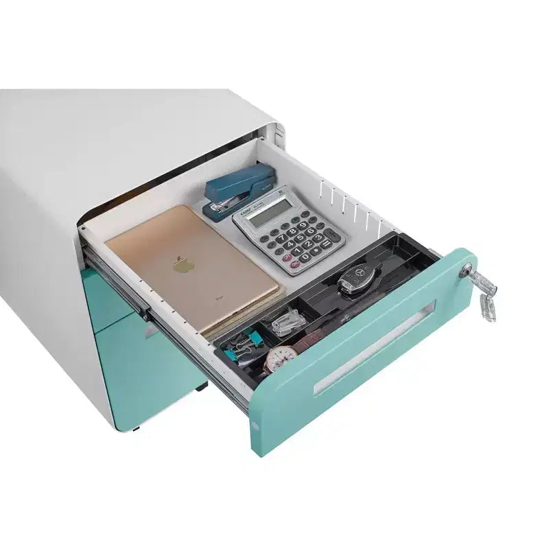 Cassettiera porta documenti mobile a 3 cassetti con serratura – Cassettiera porta documenti con ruote da scrivania per ufficio domestico