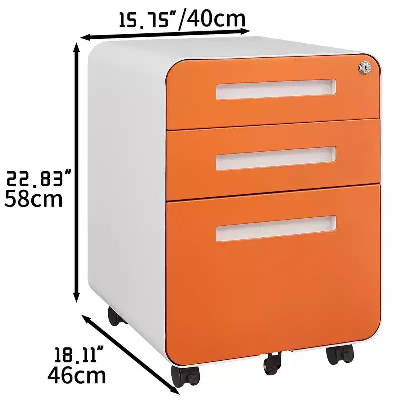 Cassettiera porta documenti mobile a 3 cassetti con serratura – Cassettiera porta documenti con ruote da scrivania per ufficio domestico