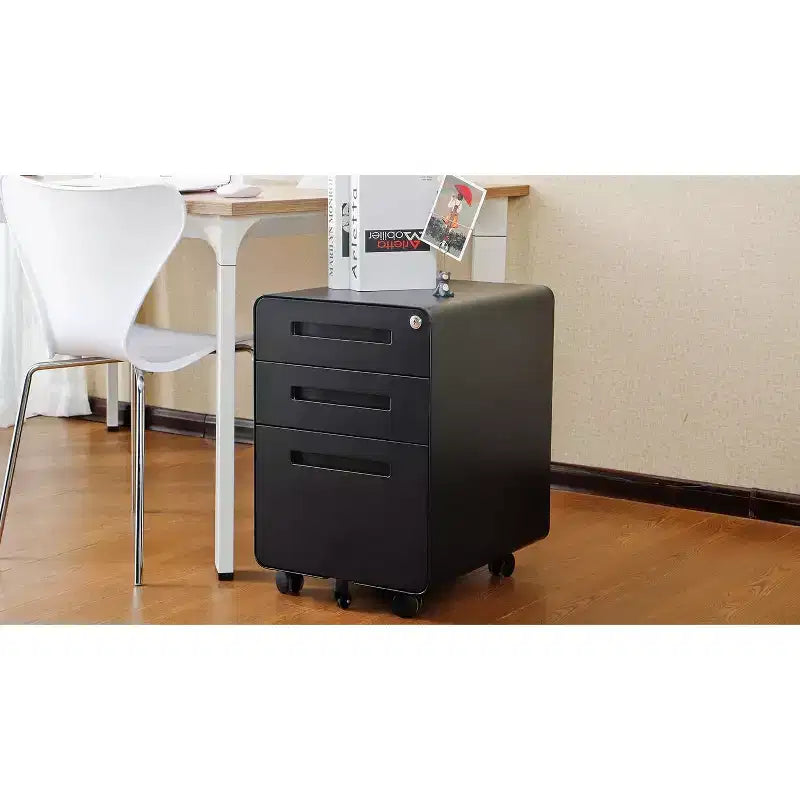 Cassettiera porta documenti mobile a 3 cassetti con serratura – Cassettiera porta documenti con ruote da scrivania per ufficio domestico