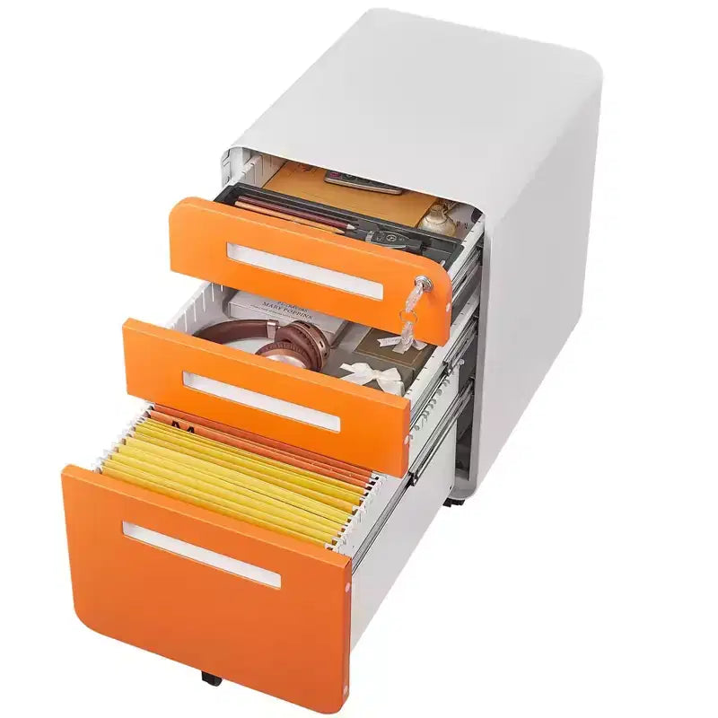 Cassettiera porta documenti mobile a 3 cassetti con serratura – Cassettiera porta documenti con ruote da scrivania per ufficio domestico