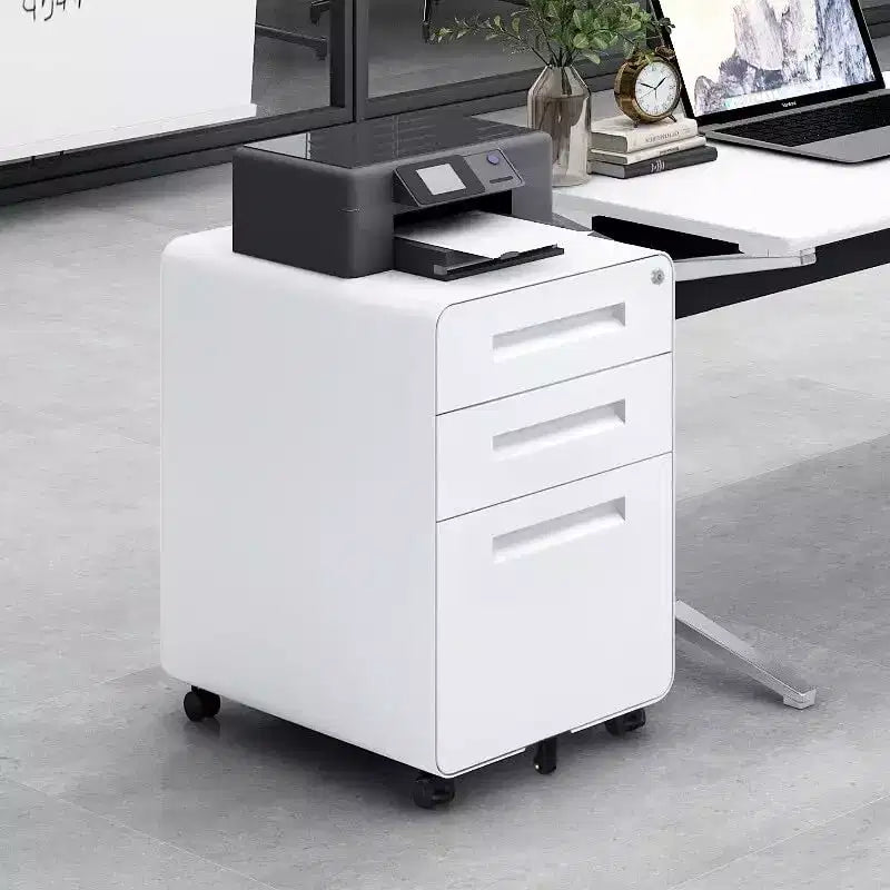 Cassettiera porta documenti mobile a 3 cassetti con serratura – Cassettiera porta documenti con ruote da scrivania per ufficio domestico