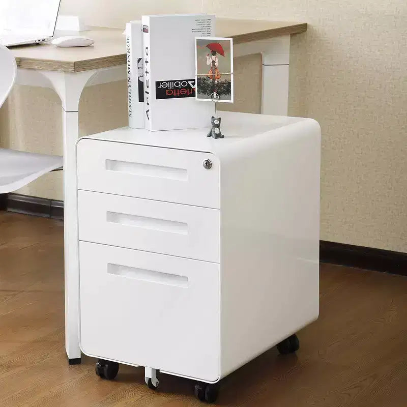 Cassettiera porta documenti mobile a 3 cassetti con serratura – Cassettiera porta documenti con ruote da scrivania per ufficio domestico