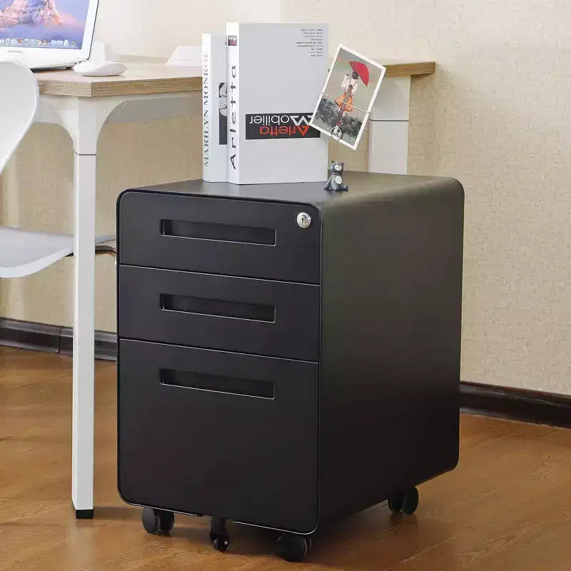 Cassettiera porta documenti mobile a 3 cassetti con serratura – Cassettiera porta documenti con ruote da scrivania per ufficio domestico