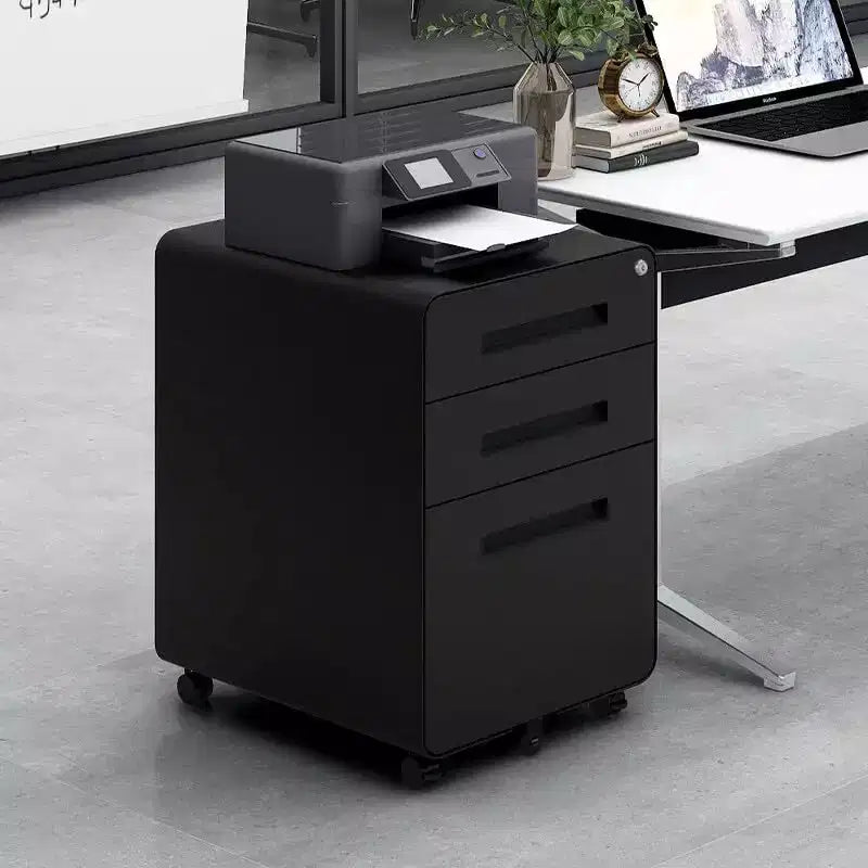 Cassettiera porta documenti mobile a 3 cassetti con serratura – Cassettiera porta documenti con ruote da scrivania per ufficio domestico