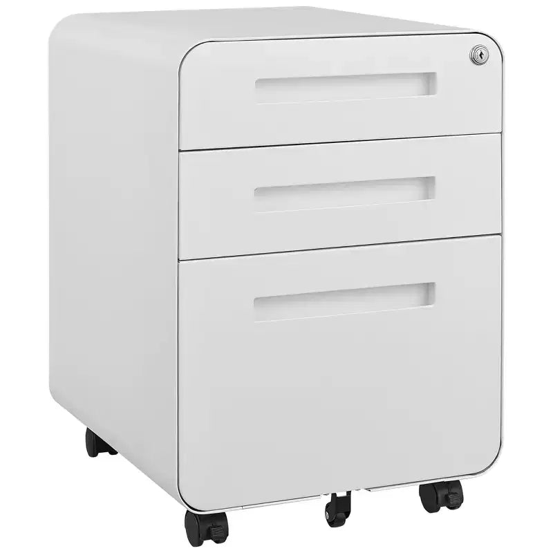 Cassettiera porta documenti mobile a 3 cassetti con serratura – Cassettiera porta documenti con ruote da scrivania per ufficio domestico