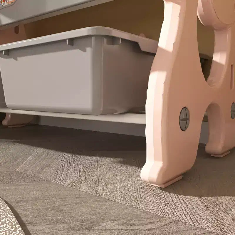 Libreria per bambini a 2 ripiani con 12 contenitori (rosa)