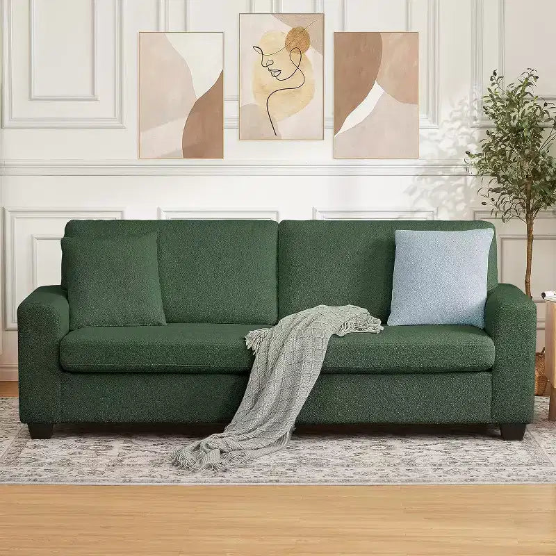 Divano a 3 posti da 210 cm con seduta profonda e rivestimento in pile Teddy