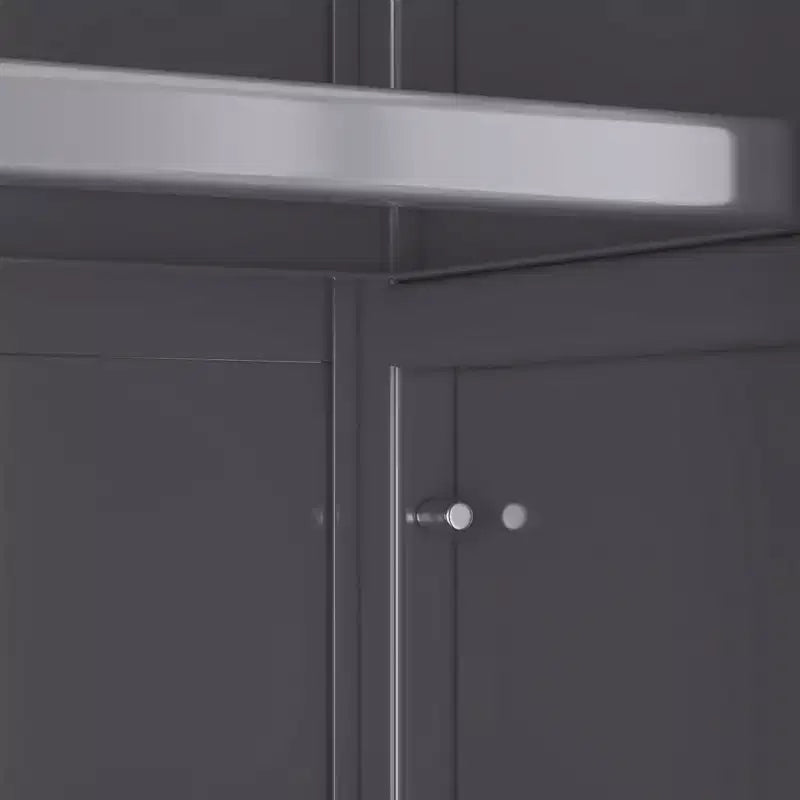 Scaffale da Cucina in Metallo con Ruote e Doppie Ante