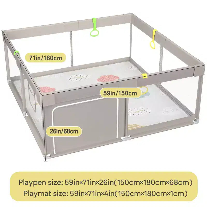 Box per bambini con tappetino – Box pieghevole da 150x180 cm per neonati e bambini piccoli, per uso interno ed esterno