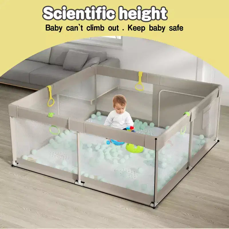 Box per bambini con tappetino – Box pieghevole da 150x180 cm per neonati e bambini piccoli, per uso interno ed esterno