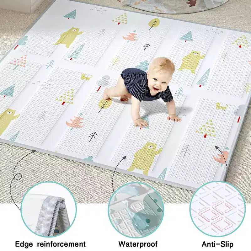 Box per bambini con tappetino – Box pieghevole da 150x180 cm per neonati e bambini piccoli, per uso interno ed esterno
