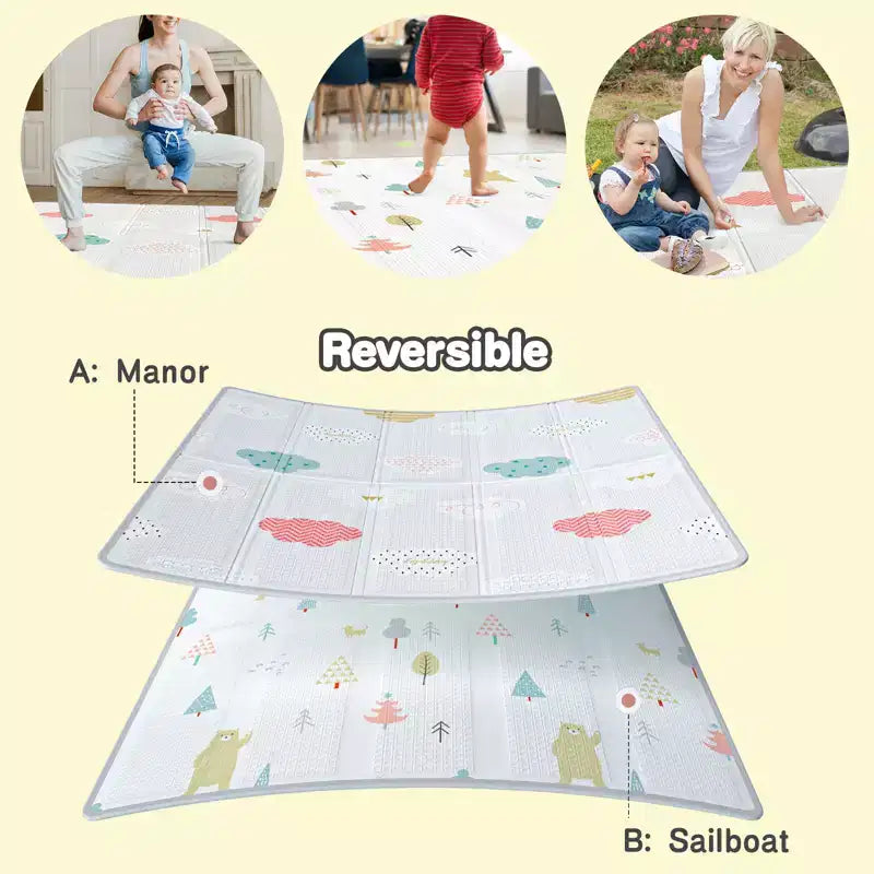 Box per bambini con tappetino – Box pieghevole da 150x180 cm per neonati e bambini piccoli, per uso interno ed esterno