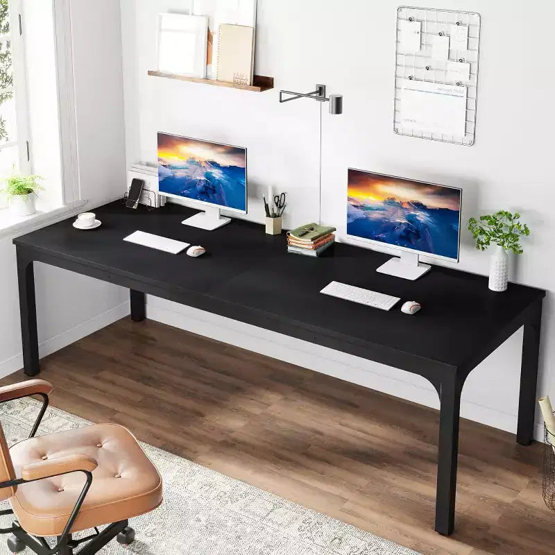 Scrivania extra lunga da 200 cm per 2 persone, postazione di lavoro per ufficio domestico