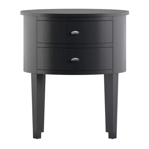 Amberly 2-Drawer Oval Wood Accent Table - iNSPIRE Q