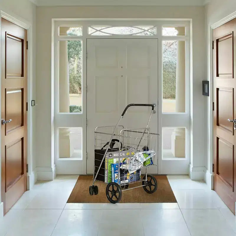 Carrello Spesa Pieghevole con Cesto Jumbo e Ruote Girevoli