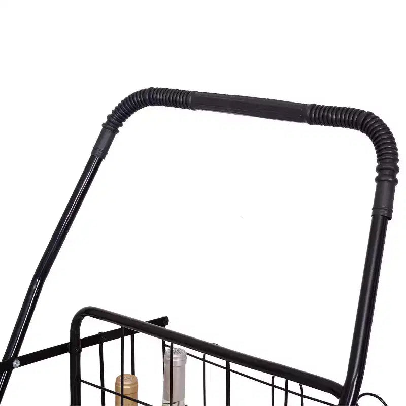 Carrello Spesa Pieghevole con Cesto Jumbo e Ruote Girevoli