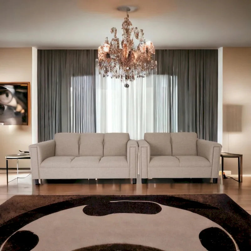 Divano a due posti e set di divani Coast to Coast Sofas Mid Century Modern in poliestere e nylon con struttura in legno massello e tappezzeria