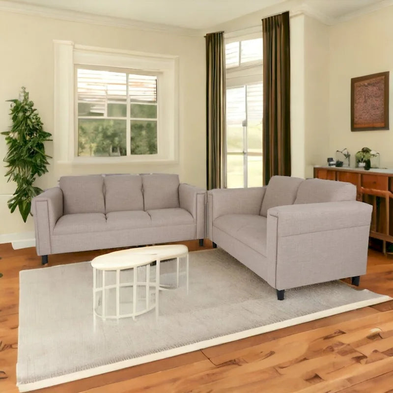 Divano a due posti e set di divani Coast to Coast Sofas Mid Century Modern in poliestere e nylon con struttura in legno massello e tappezzeria